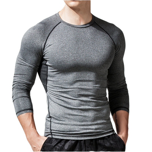 ZLLKL 2025 Sports men's quick-drying t-shirt,  popular tights, Popular trade elastic fitness clothes, compression long-sleeved quick-drying clothes.