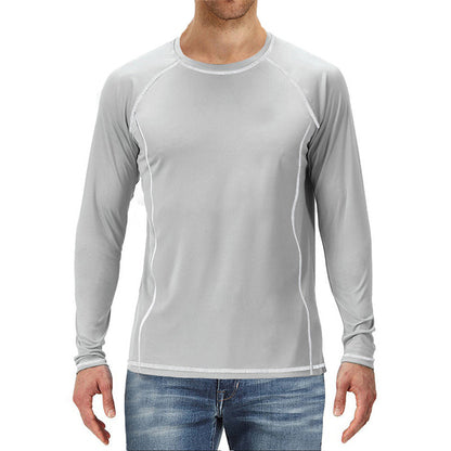 ZLLKL 2025 Cross-border men's long-sleeved loose sunscreen clothing UPF50  beach clothing sunscreen clothing men's surfing clothing large size swimsuit