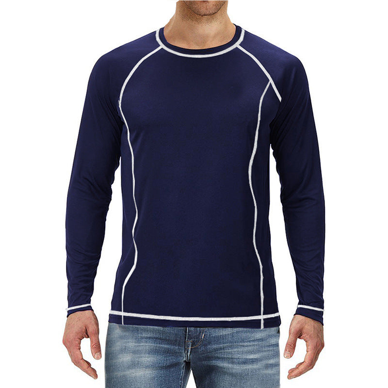 ZLLKL 2025 Cross-border men's long-sleeved loose sunscreen clothing UPF50  beach clothing sunscreen clothing men's surfing clothing large size swimsuit