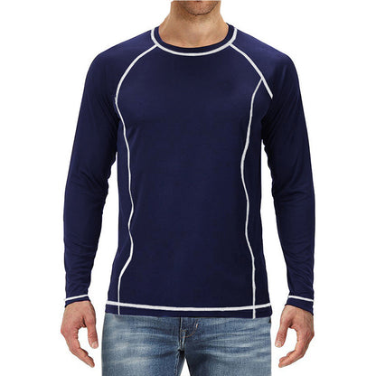 ZLLKL 2025 Cross-border men's long-sleeved loose sunscreen clothing UPF50  beach clothing sunscreen clothing men's surfing clothing large size swimsuit