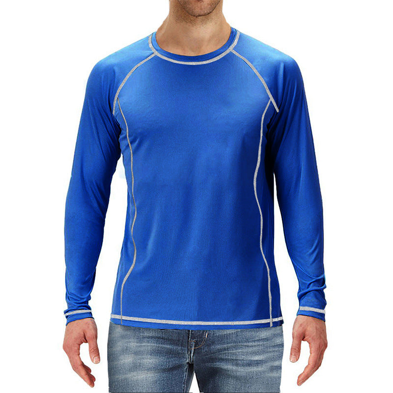 ZLLKL 2025 Cross-border men's long-sleeved loose sunscreen clothing UPF50  beach clothing sunscreen clothing men's surfing clothing large size swimsuit
