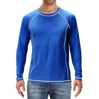 ZLLKL 2025 Cross-border men's long-sleeved loose sunscreen clothing UPF50  beach clothing sunscreen clothing men's surfing clothing large size swimsuit