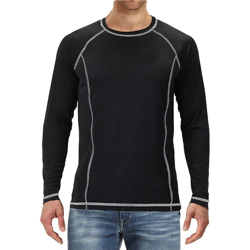 ZLLKL 2025 Cross-border men's long-sleeved loose sunscreen clothing UPF50  beach clothing sunscreen clothing men's surfing clothing large size swimsuit