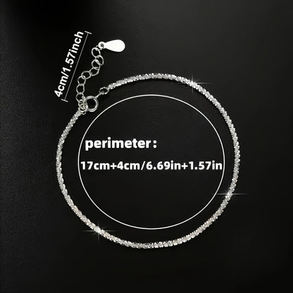 Luxurious 925 Silver-Plated Sparkling Bracelet - Slim, Adjustable, and Durable Design for Daily Wear - Perfect Holiday Gift for Beautiful Women, Ideal for Any Occasion