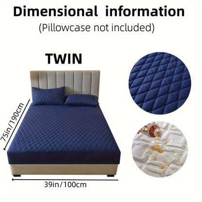 1pc Solid Color Luxurious Mattress Protector - Waterproof, Soft & Cozy Cover - Non-slip All-inclusive Guest Room Bedding - Excludes Pillowcase & Pillow Insert