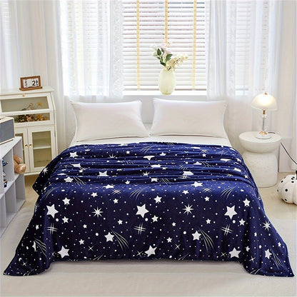 1pc Cozy Meteor Pattern Fleece Throw Blanket - Soft, Warm, Versatile, and Lightweight for Sofa, Couch, Office Bed, Camping, Travel - Perfect Gift for Any Occasion