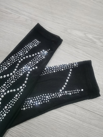 Glittering Rhinestone V Neck Bridesmaid Dress - Y2K Inspired Long Sleeve with Zipper Back - Flowy Bag Hip Wedding Party Gown for Fashion-Forward Women