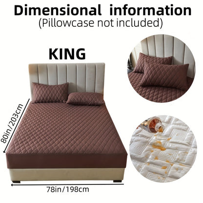 1pc Solid Color Luxurious Mattress Protector - Waterproof, Soft & Cozy Cover - Non-slip All-inclusive Guest Room Bedding - Excludes Pillowcase & Pillow Insert