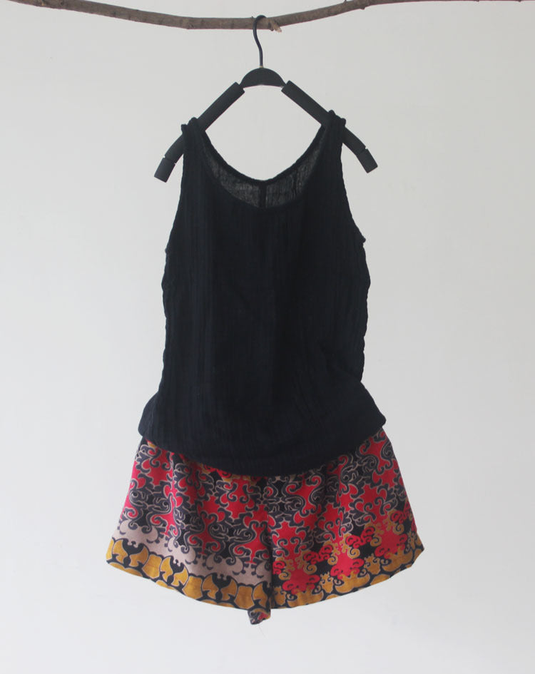 Special offer! cotton and linen totem printed shorts, retro trendy summer ethnic shorts k00