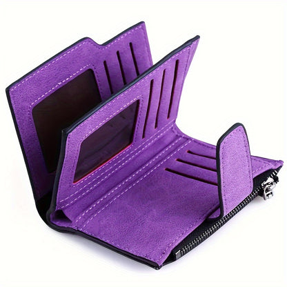 Vintage Solid Color Short Wallet, All-Match Clutch Coin Purse, Classic Credit Card Holder