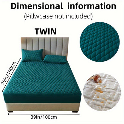 1pc Solid Color Luxurious Mattress Protector - Waterproof, Soft & Cozy Cover - Non-slip All-inclusive Guest Room Bedding - Excludes Pillowcase & Pillow Insert