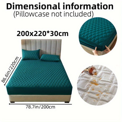 1pc Solid Color Luxurious Mattress Protector - Waterproof, Soft & Cozy Cover - Non-slip All-inclusive Guest Room Bedding - Excludes Pillowcase & Pillow Insert