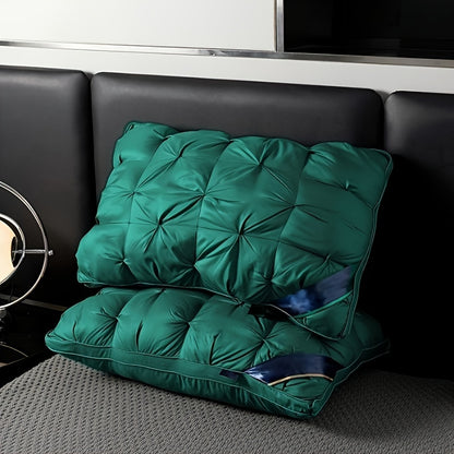 CozySoft Knit Bed Pillow - Ultra-Comfortable Neck Support with Zipper Closure, Non-Deformable Tufted Design, Hand Washable, Flower Craftsmanship, Polyester Fiber Filling, Adult All-Season Multipurpose Use, Single Pack