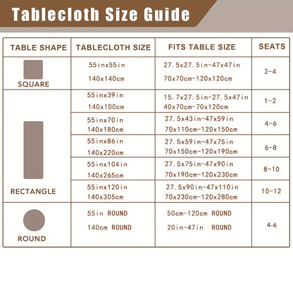 1pc Solid Color Polyester Linen Tablecloth - Square Table Coffee Table Cloth for Home Decor - Simple Style Desk Tablecover with Stain-Resistant and Easy-Care Fabric