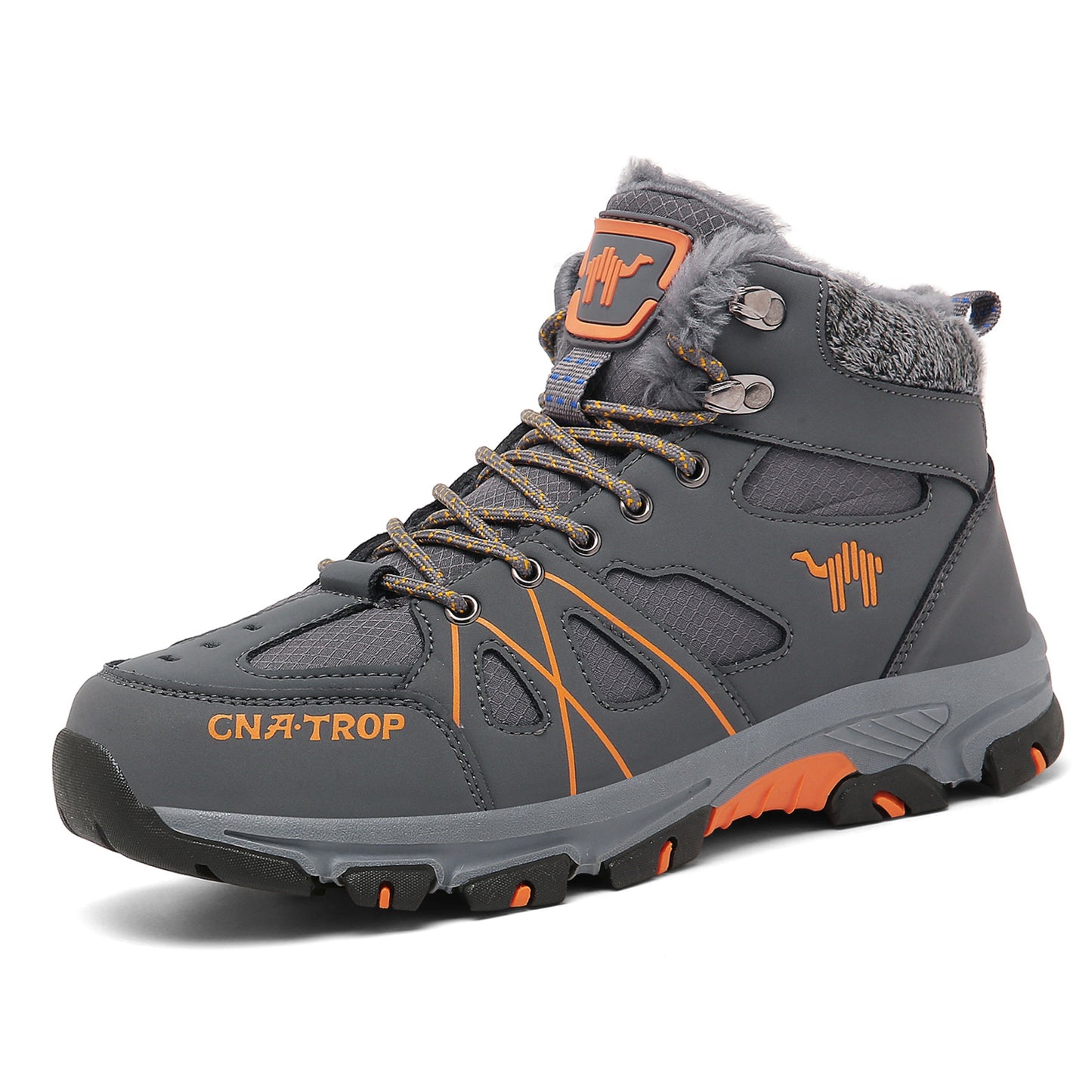 Mens Insulated Snow Boots - Superior Grip Anti-Skid Sole, Wind-Resistant and Waterproof, High-Cut Ankle Support, Plush Fuzzy Lining - Ideal for Outdoor Adventures, Running, Hiking, Autumn and Winter Season Essentials