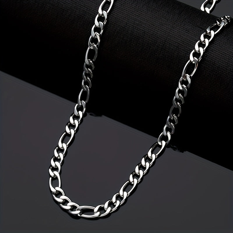 Y2K Inspired Unisex Stainless Steel Jewelry Set – Classic His & Hers Necklace and Bangle, Durable & Trendy