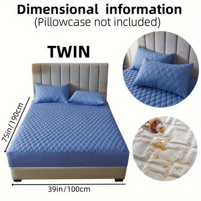 1pc Solid Color Luxurious Mattress Protector - Waterproof, Soft & Cozy Cover - Non-slip All-inclusive Guest Room Bedding - Excludes Pillowcase & Pillow Insert