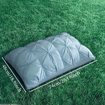 CozySoft Knit Bed Pillow - Ultra-Comfortable Neck Support with Zipper Closure, Non-Deformable Tufted Design, Hand Washable, Flower Craftsmanship, Polyester Fiber Filling, Adult All-Season Multipurpose Use, Single Pack