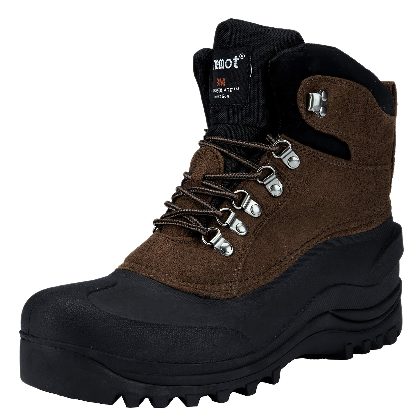 Men's Cozy Winter Snow Boots with Fluffy Warm Lining, Non-Slip Rubber Sole, Durable Fabric & Lace-Up Short Boot Design