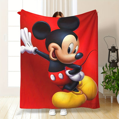 UME Mickey Mouse Flannel Throw Blanket - Soft, Warm & Cozy for Couch, Bed, Travel, Camping | All-Season Comfort