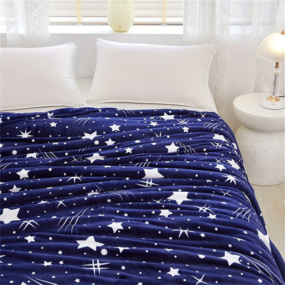 1pc Cozy Meteor Pattern Fleece Throw Blanket - Soft, Warm, Versatile, and Lightweight for Sofa, Couch, Office Bed, Camping, Travel - Perfect Gift for Any Occasion