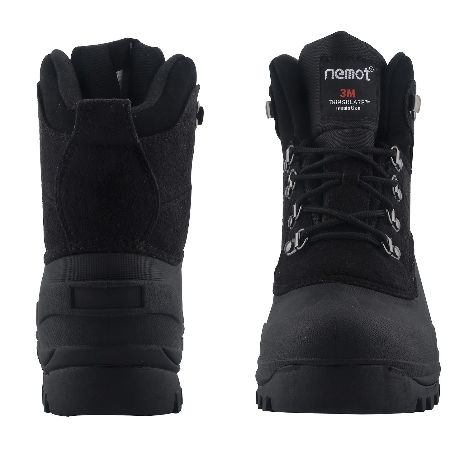 Men's Cozy Winter Snow Boots with Fluffy Warm Lining, Non-Slip Rubber Sole, Durable Fabric & Lace-Up Short Boot Design