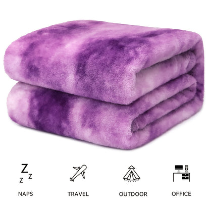 1pc Fleece Throw Blanket Cozy Soft Lightweight Throw Blankets Warm Plush Pink Purple Fall Blankets And Throws Couch Sofa Bed Blanket Bedding Boys Girls Adults