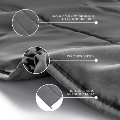 1pc Weighted Blanket For Adults (15 Lbs, Grey) Adults Weighted Blanket For Sleeping Perfect For 140-160 Lbs, Breathable Blanket With Premium Glass Bead, Machine Washable