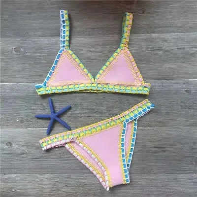 Bikini Designer Crochet Swimwear for Female Knitted Swimsuits Neoprene Bikini Beachwear Boho Style Swimsuit Two Pieces Bathng Suits