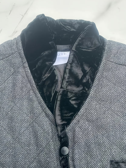 Men's Fleece-Blend Fleece Vest - Sleeveless, Stand Collar, Perfect for Parties & Weddings, PLUS SIZE