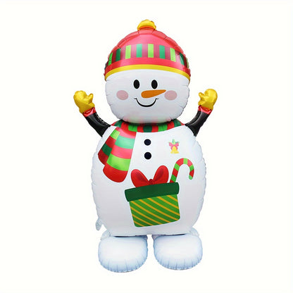 Jumbo 61" Santa Claus & Snowman Foil Balloons - Perfect for Christmas Party Decor, Home & Mall Holiday Displays