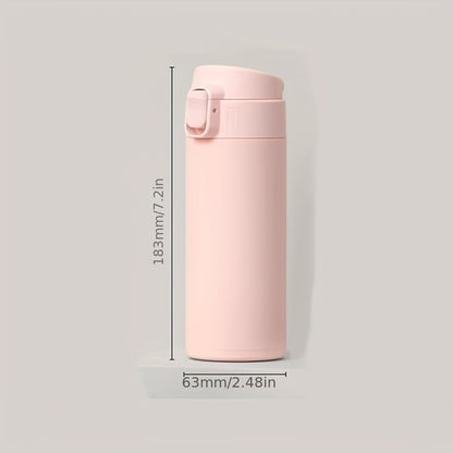 1pc 320ml/10.8oz Insulated Stainless Steel Bouncing Water Bottle - Leakproof, Portable, and Durable Fitness Companion for Outdoor Camping, Hiking, Travel, and Sports - BPA-Free, Sweat-Resistant, and Easy to Clean