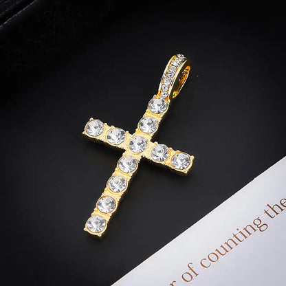 Hip hop cross pendant necklace, Cuban chain necklace, fashion accessories for men and women, birthday gifts