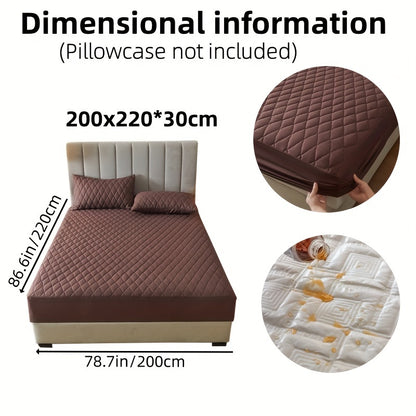 1pc Solid Color Luxurious Mattress Protector - Waterproof, Soft & Cozy Cover - Non-slip All-inclusive Guest Room Bedding - Excludes Pillowcase & Pillow Insert