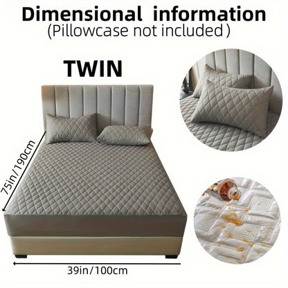 1pc Solid Color Luxurious Mattress Protector - Waterproof, Soft & Cozy Cover - Non-slip All-inclusive Guest Room Bedding - Excludes Pillowcase & Pillow Insert
