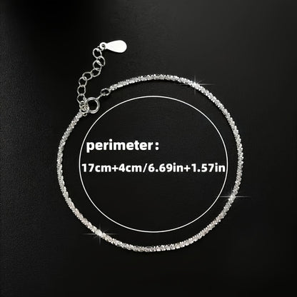 Luxurious 925 Silver-Plated Sparkling Bracelet - Slim, Adjustable, and Durable Design for Daily Wear - Perfect Holiday Gift for Beautiful Women, Ideal for Any Occasion