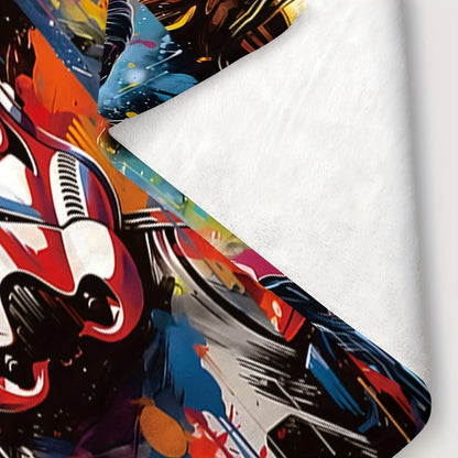 UME Contemporary Anime-Themed Flannel Throw Blanket - Star Wars Character Print | Soft Skin-Friendly Warm Fabric | Versatile for Couch, Bed, Travel, Camping | Knitted Digital Print | All-Season Cozy Pet-Friendly Throw | Mixed Color