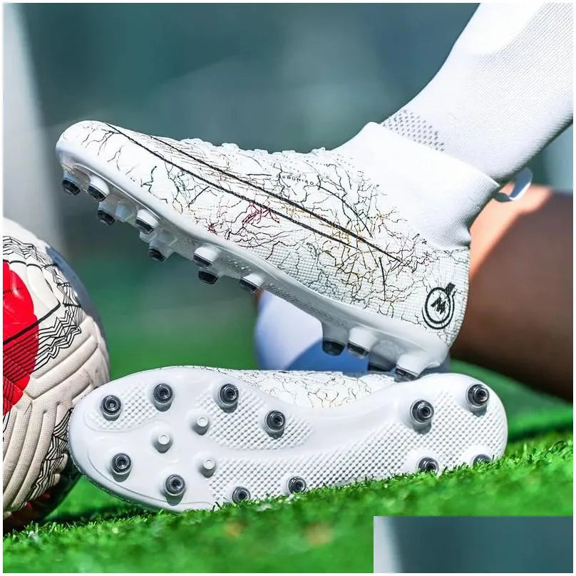 Soccer Shoes Fg/Tf Society Mens Football Boots Grass Anti-Slip Outdoor Training Cleats Futsal Sneakers Children Sports Footwear 240607 Dhzqf
