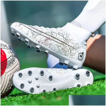 Soccer Shoes Fg/Tf Society Mens Football Boots Grass Anti-Slip Outdoor Training Cleats Futsal Sneakers Children Sports Footwear 240607 Dhzqf