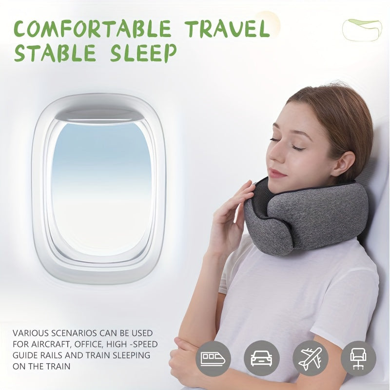 [Customer Favorite] Ultra-Soft Memory Foam Travel Pillow - Portable Neck Support for Airplane, Car, Office Naps & Home Use - Grey