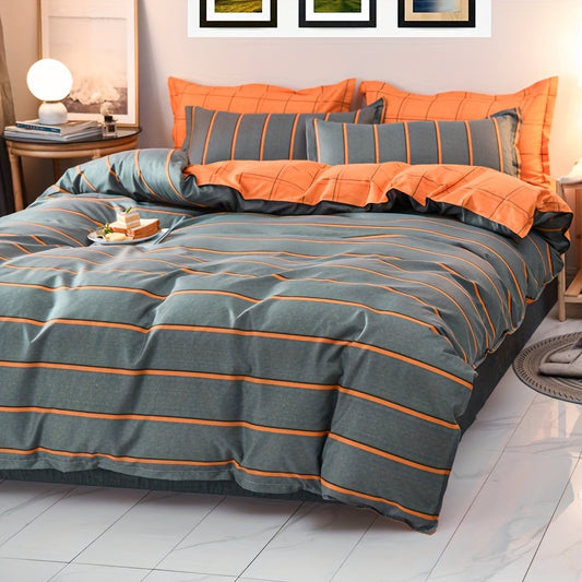 2/3pcs Luxurious Striped Duvet Cover Set—Ultra-Soft, Skin-Friendly Fabric—Modern Style for Bedroom and Guest Room Comfort (Includes 1 Duvet Cover + 1/2 Pillowcases, Core Not Included)