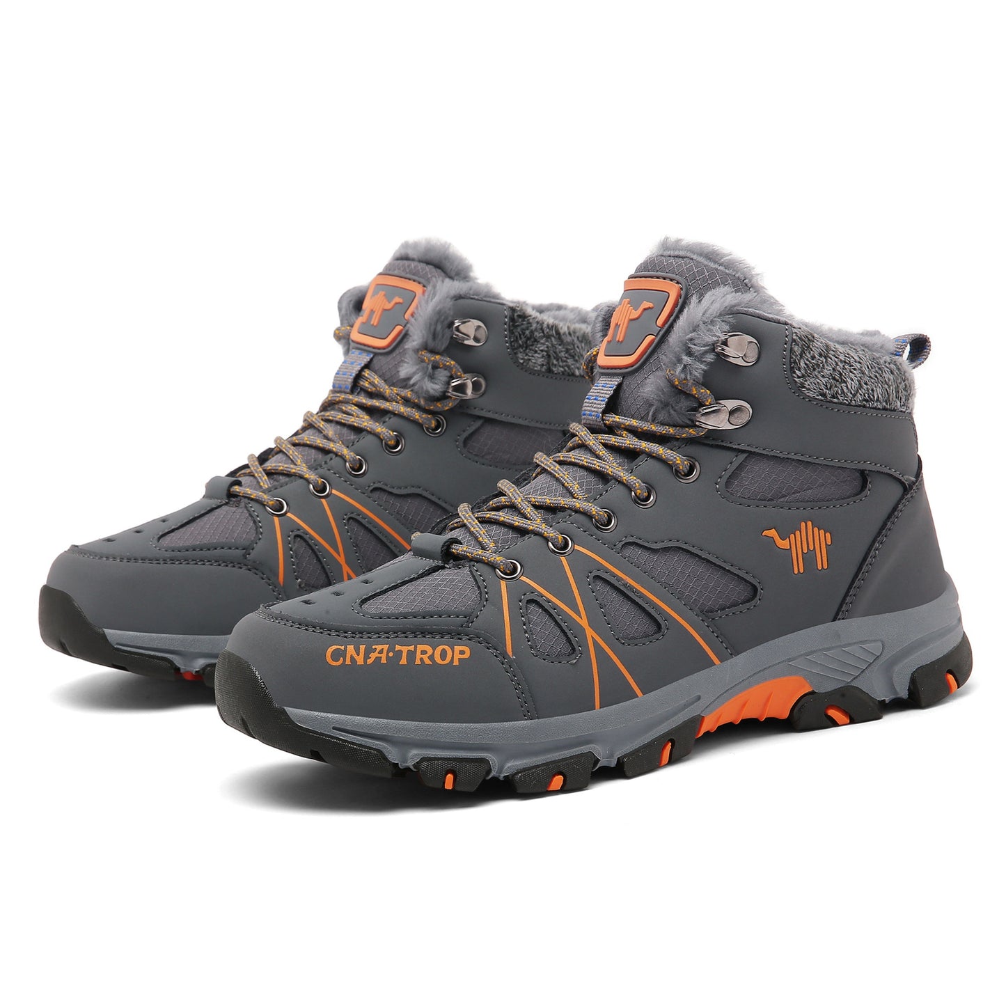 Mens Insulated Snow Boots - Superior Grip Anti-Skid Sole, Wind-Resistant and Waterproof, High-Cut Ankle Support, Plush Fuzzy Lining - Ideal for Outdoor Adventures, Running, Hiking, Autumn and Winter Season Essentials