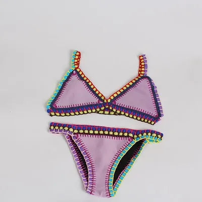 Bikini Designer Crochet Swimwear for Female Knitted Swimsuits Neoprene Bikini Beachwear Boho Style Swimsuit Two Pieces Bathng Suits
