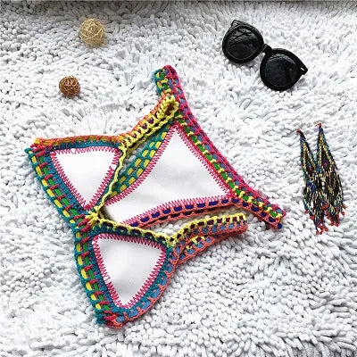 Bikini Designer Crochet Swimwear for Female Knitted Swimsuits Neoprene Bikini Beachwear Boho Style Swimsuit Two Pieces Bathng Suits