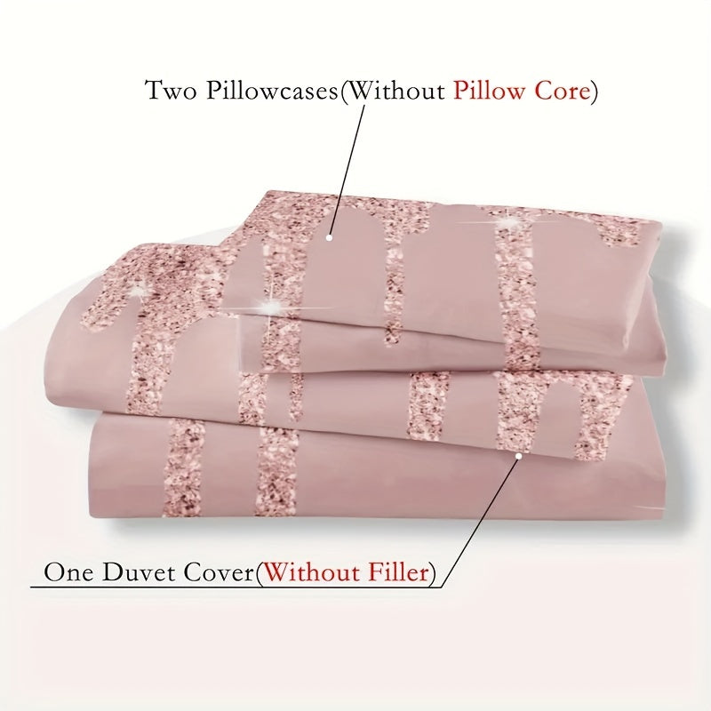 3pcs Fashion Duvet Cover Set, Eye Lash Pattern Bedding Set, Soft Duvet Cover, For Wedding Anniversary, For Bedroom, Guest Room (1*Duvet Cover + 2*Pillowcases, Without Core)