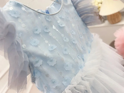 Customized Kids Girls Princess Dress Childrens Girl's Dresses Fashion Summer Petal Wedding Cothes