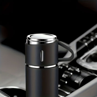 1pc/1 Set, Vacuum Flask, Stainless Steel Insulated Water Bottle With Extra 2 Lids, Travel Thermal Cups, For Hot And Cold Beverages, Summer Winter Drinkware, Gifts