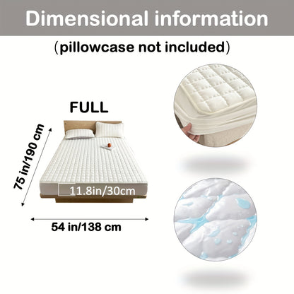 1pc Deluxe Hypoallergenic Mattress Protector - Deep Pocket, Quilted, Waterproof and Soft, for Comfortable Sleep in Bedroom or Guest Room