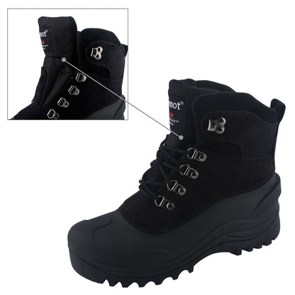 Men's Cozy Winter Snow Boots with Fluffy Warm Lining, Non-Slip Rubber Sole, Durable Fabric & Lace-Up Short Boot Design