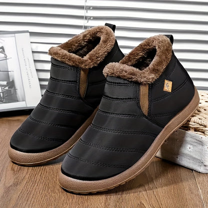Winter Warrior Snow Boots - Premium Anti-Skid Ankle Boots with Lined Fuzz, Slip-Resistant Outsole, and Cozy Insulation for Mens Casual Outdoor Adventures in Autumn and Winter